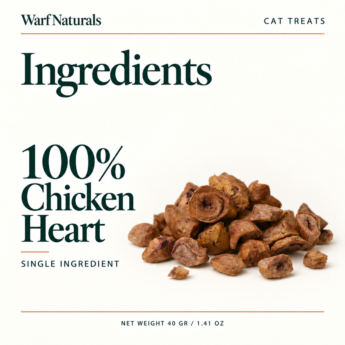 Freeze Dried Cat Treats - Chicken Heart