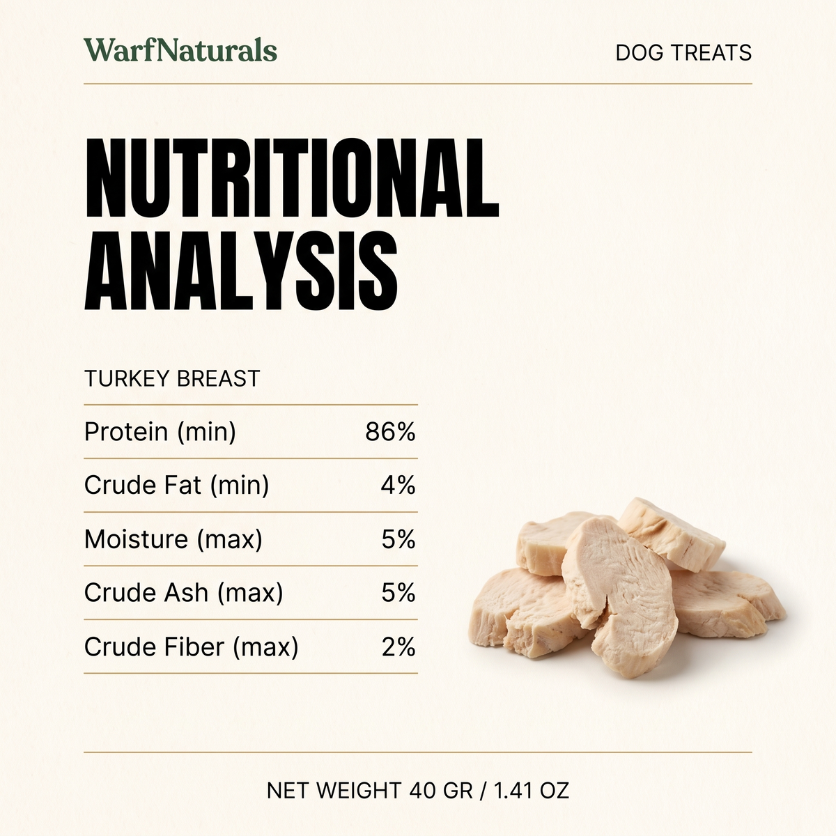 Freeze Dried Dog Treats - Turkey Breast