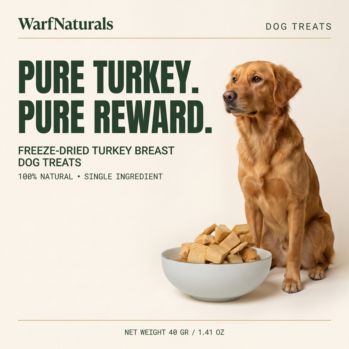 Freeze Dried Dog Treats - Turkey Breast